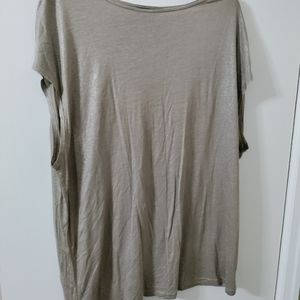 Shirtsleeve soft gold top